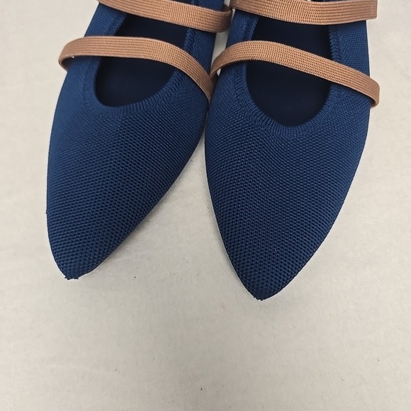 Vivaia Women's Elle Slip On Pointed-Toe Mules Size 39 EU 8 US Blue Brown - Picture 2 of 7